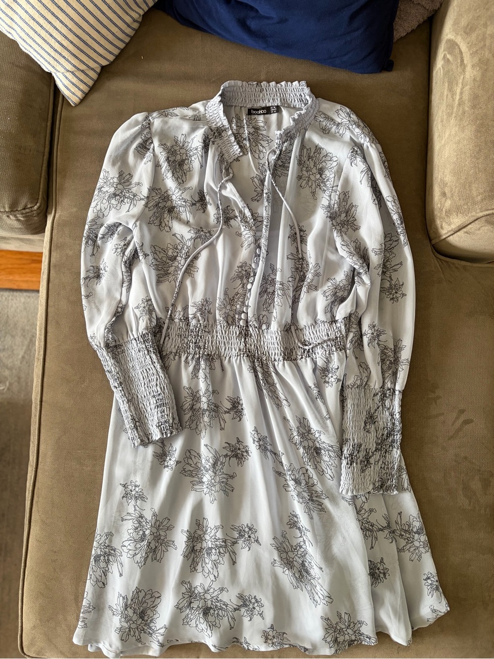 Boohoo Floral Long Sleeve Mini Dress 12
